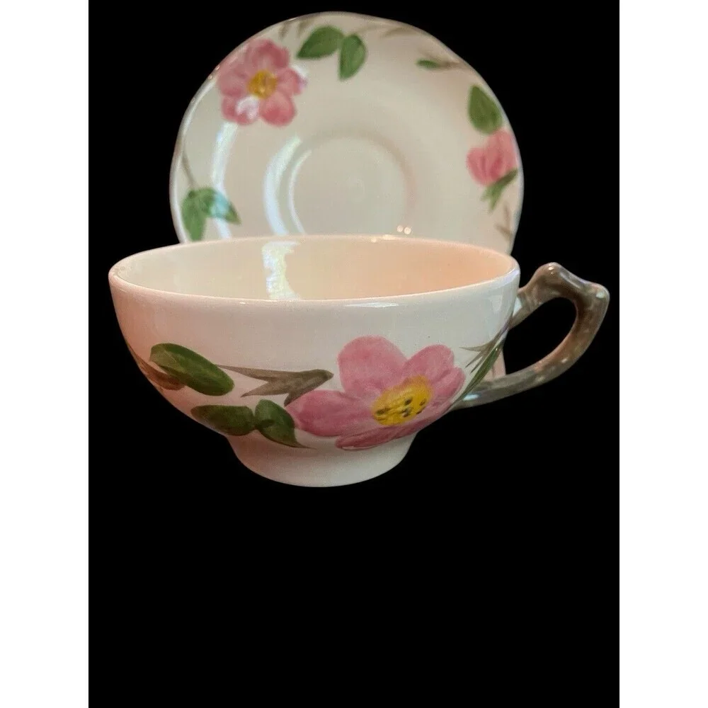 Vintage Franciscan Desert Rose Cup & Saucer Set England Floral